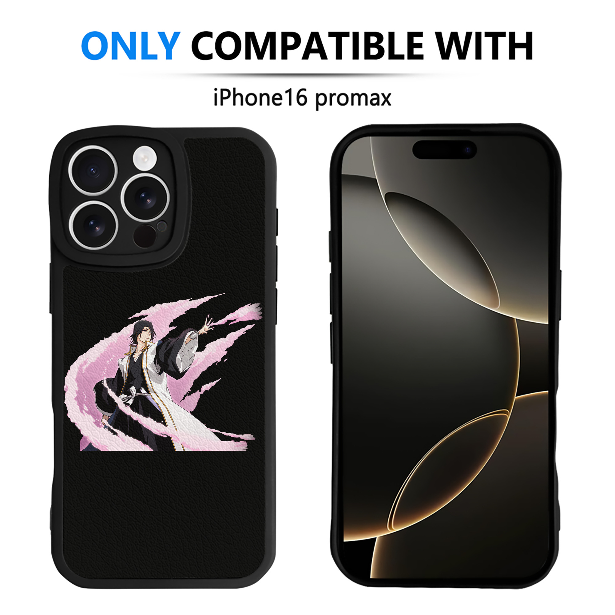 （画像用） ブリーチ くちき びゃくや BLEACH Kuchiki Byakuya 【iPhone 16シリーズ対応】シリコンスマホケース（レザー調） 材質：シリコン